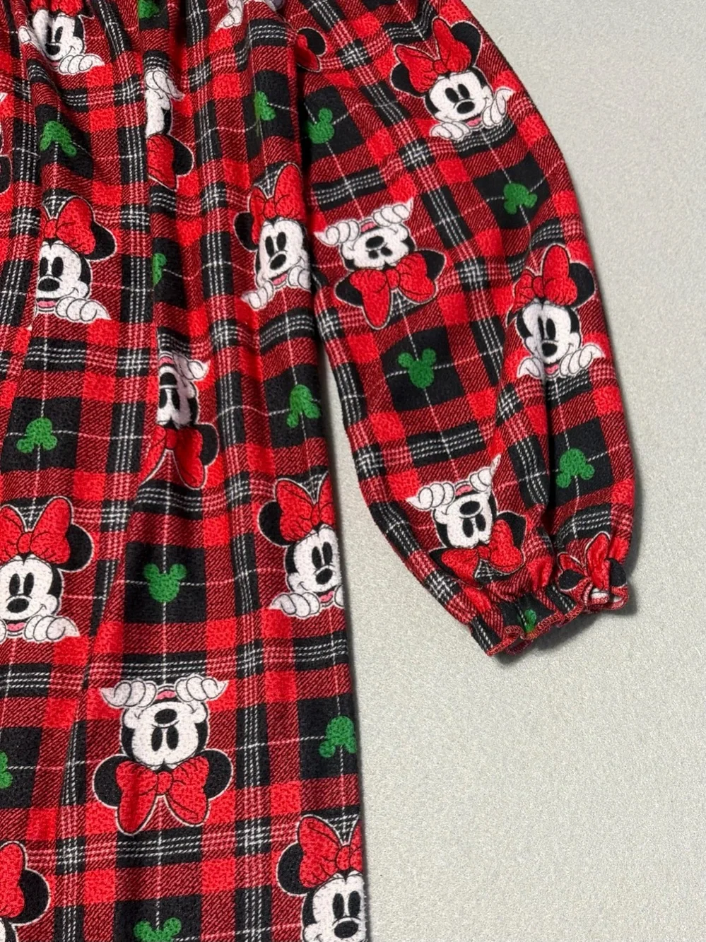 Disney Night Gown Minnie Mouse s8 Girls Red/Black Long Sleeve - Picture 6 of 8